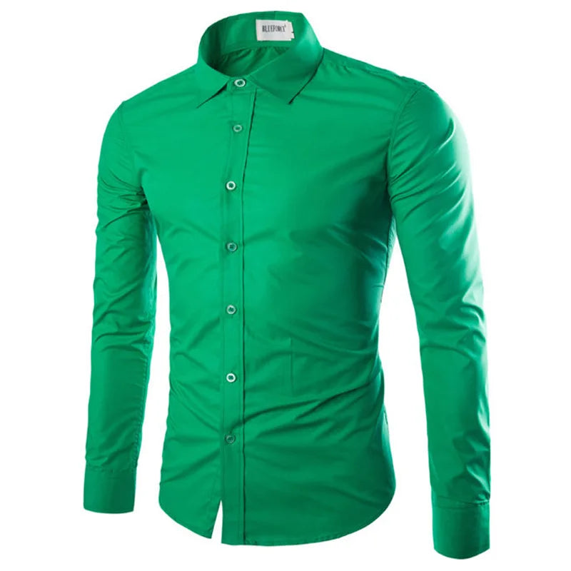 Men's Candy Color Long Sleeve Shirt