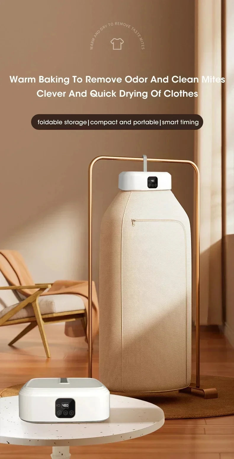 Compact Foldable Portable Mini Laundry Electric Dryer: Smart Timer Fast And Essential for Homes And Travel