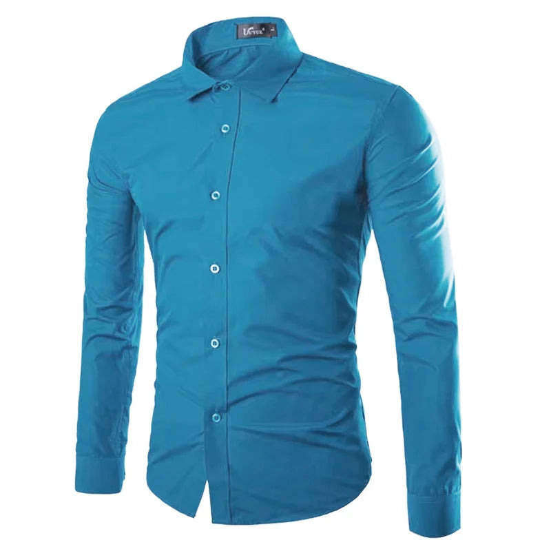 Men's Candy Color Long Sleeve Shirt