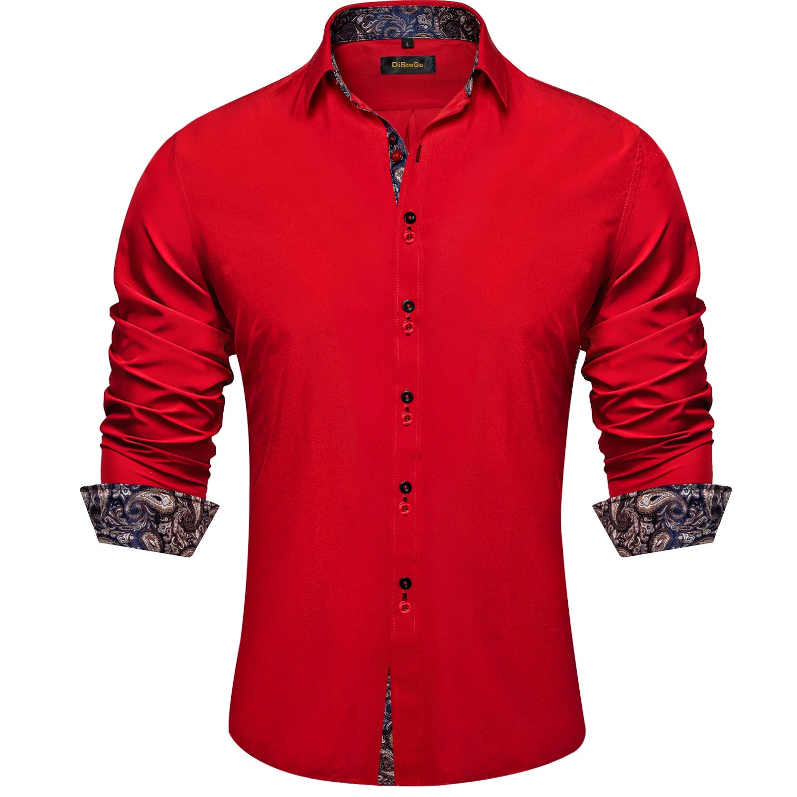 DiBanGu Paisley Contrast Dress Shirt