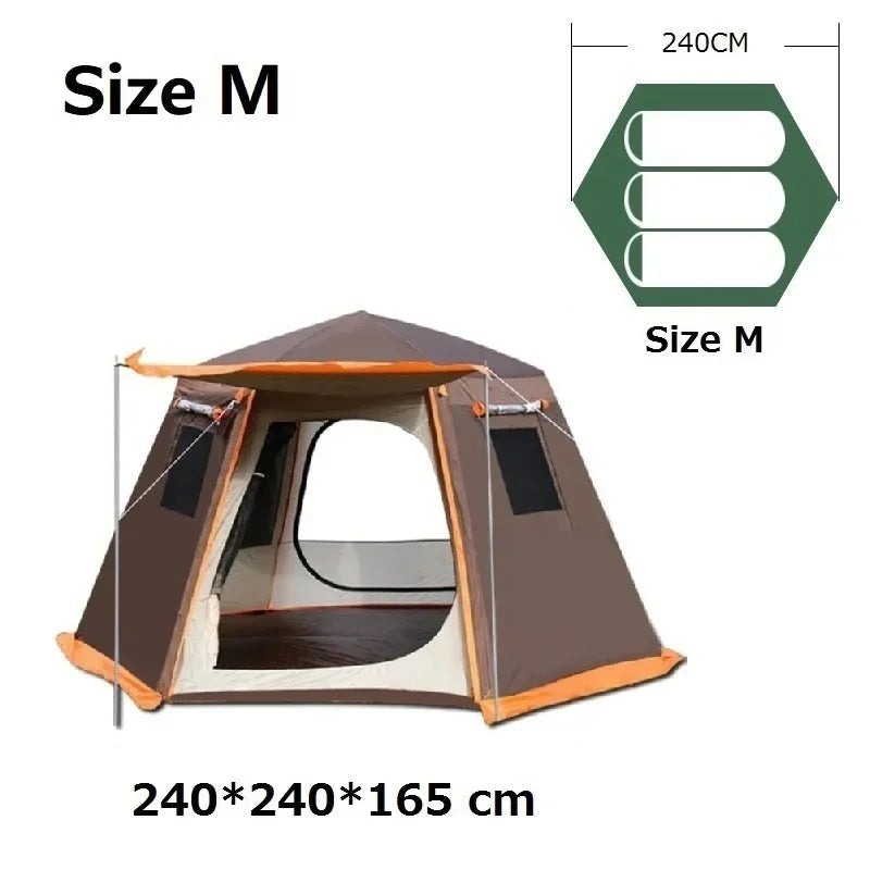 Outdoor Camping Tent, Waterproof, Anti-UV, Fits 8+, Easy Instant Setup, Portable