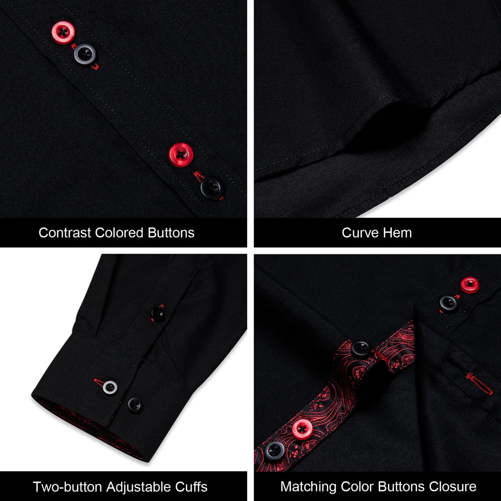 DiBanGu Paisley Contrast Dress Shirt