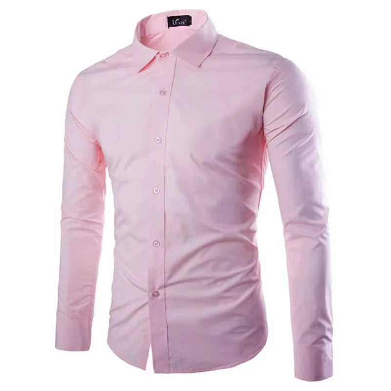 Men's Candy Color Long Sleeve Shirt