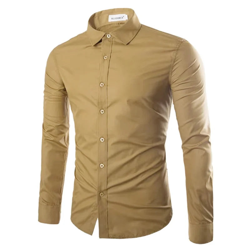 Men's Candy Color Long Sleeve Shirt