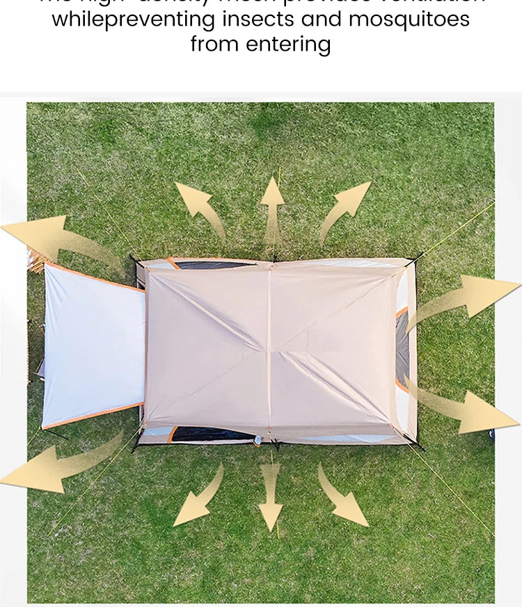 Four Season Camping Tent Fits 8+ Person, Waterproof, Windproof, Double Layer Breathable Material, Can Confirm into 2 Rooms