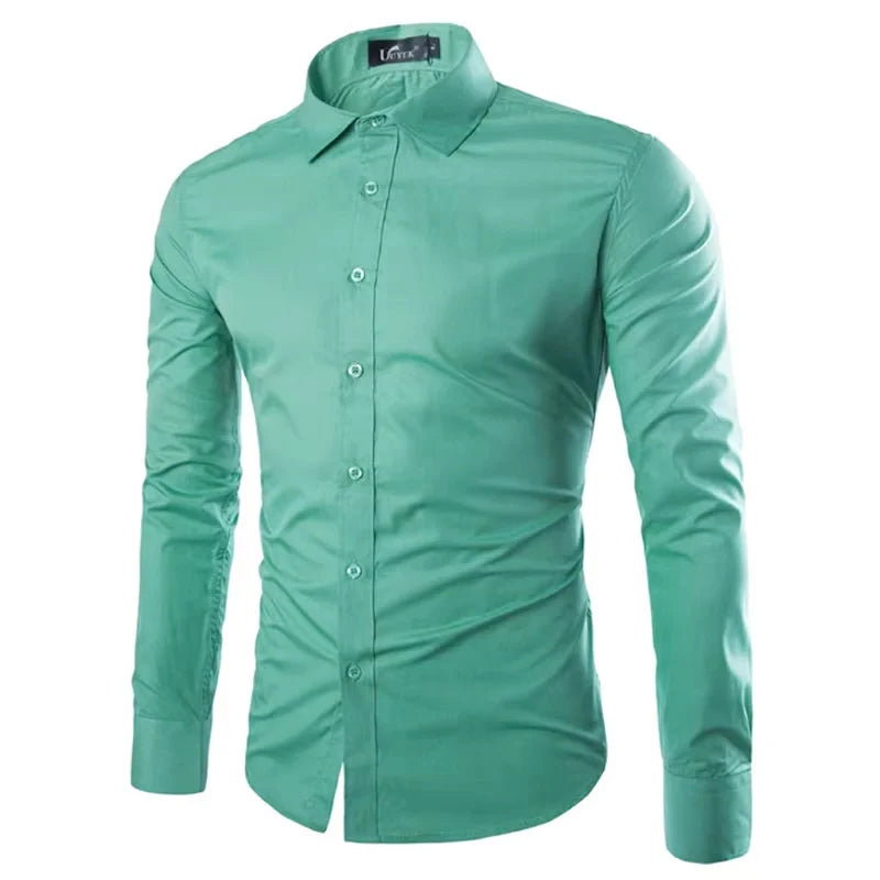 Men's Candy Color Long Sleeve Shirt