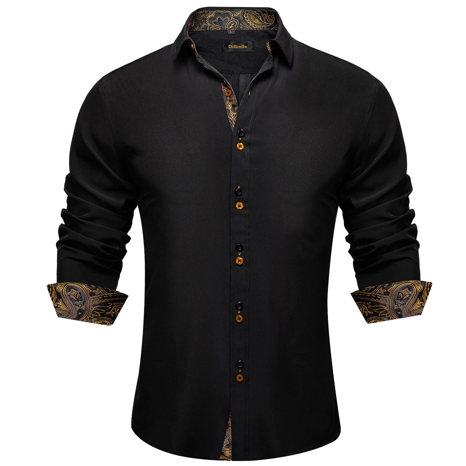 DiBanGu Paisley Contrast Dress Shirt