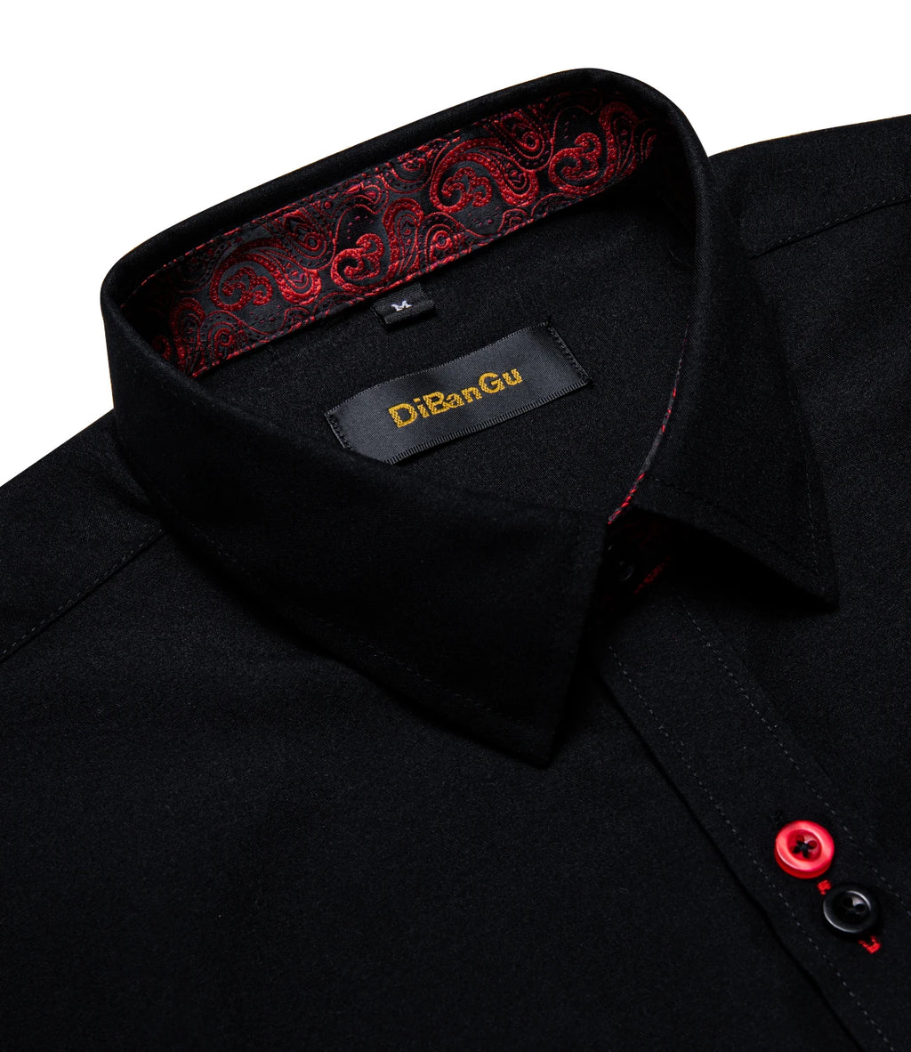 DiBanGu Paisley Contrast Dress Shirt