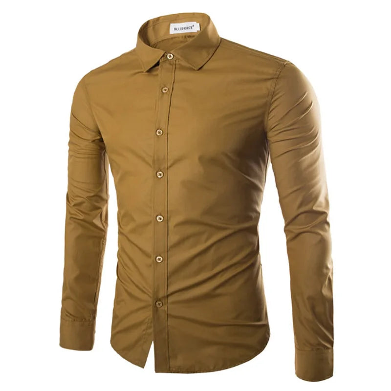 Men's Candy Color Long Sleeve Shirt