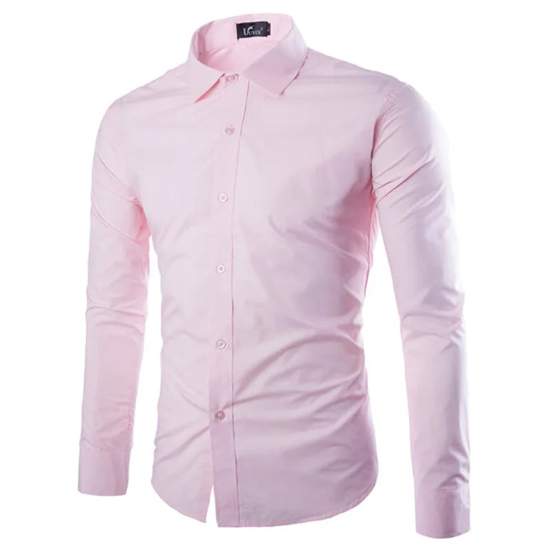 Men's Candy Color Long Sleeve Shirt
