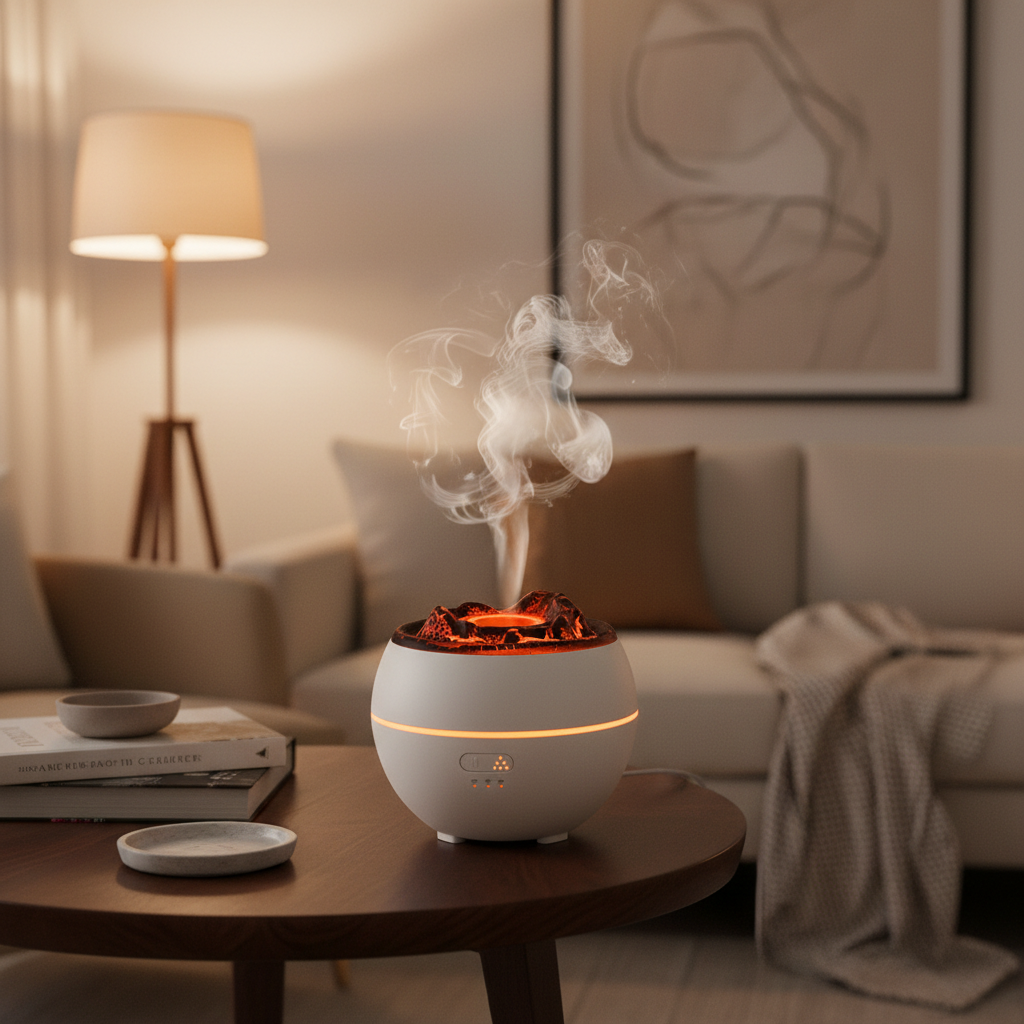 Flame Aroma Diffuser Humidifier | Ambient Flame Effect + Ultrasonic Mist