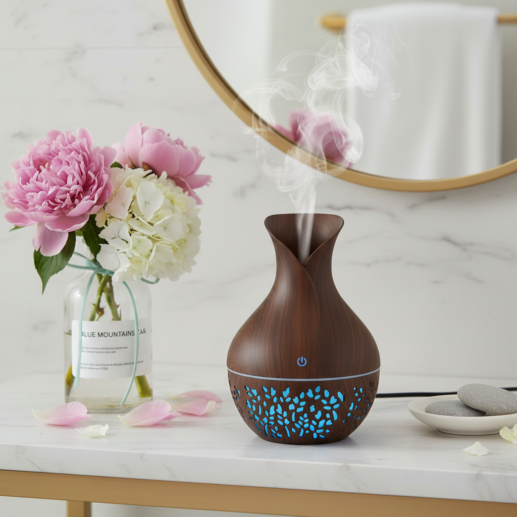 Petal Vase Aroma Diffuser | Elegant Flower-Shaped Essential Oil Diffuser