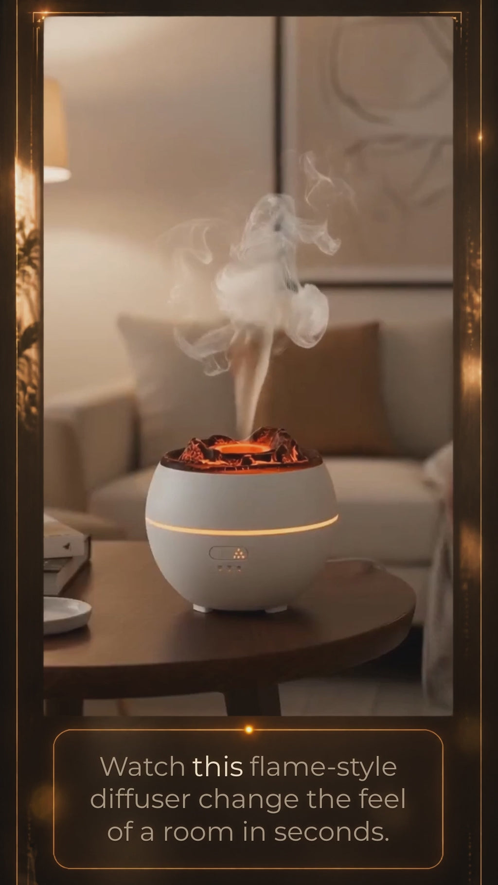 Flame Aroma Diffuser Humidifier | Ambient Flame Effect + Ultrasonic Mist